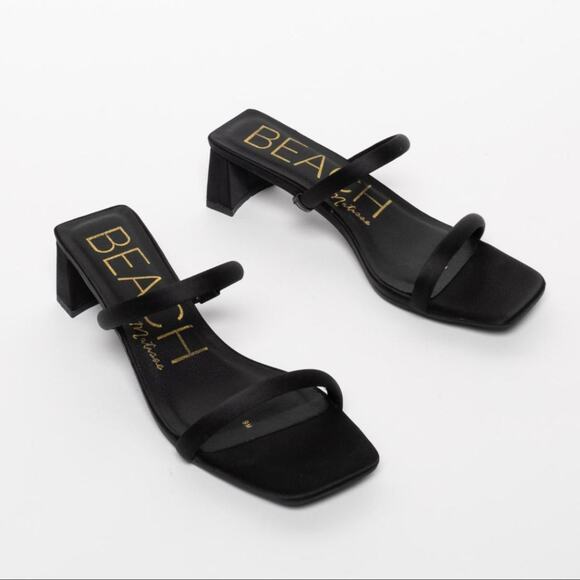 Matisse Jerry Black Block Heel Sandals - Picture 1 of 4